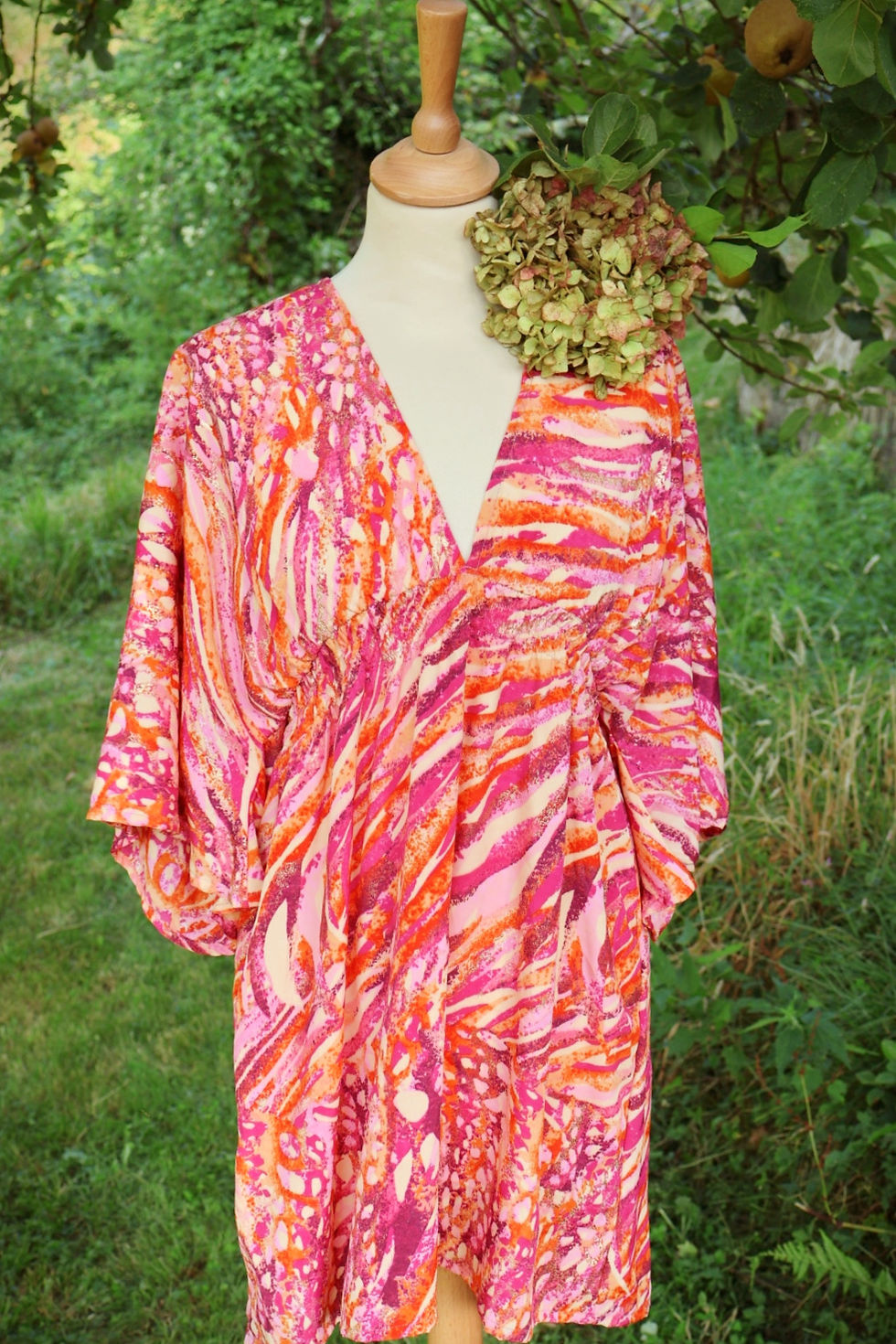 Miniature : Robe Tunique Bohème Rose et Orange