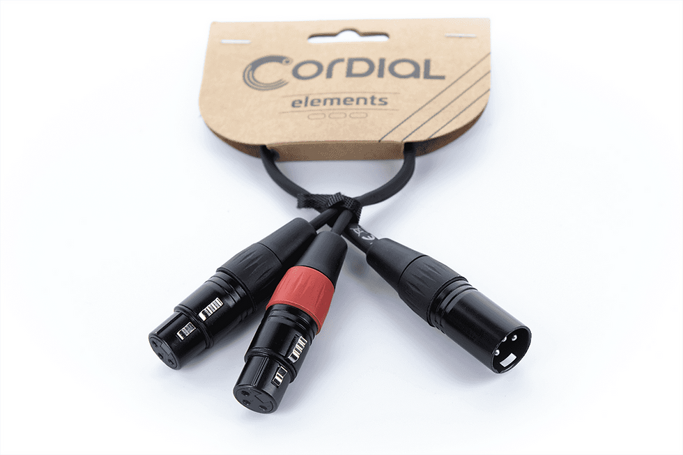 Miniature : CORDIAL CABLE Y BRETELLE XLR MALE / 2 XLR  FEMELLE 30 CM