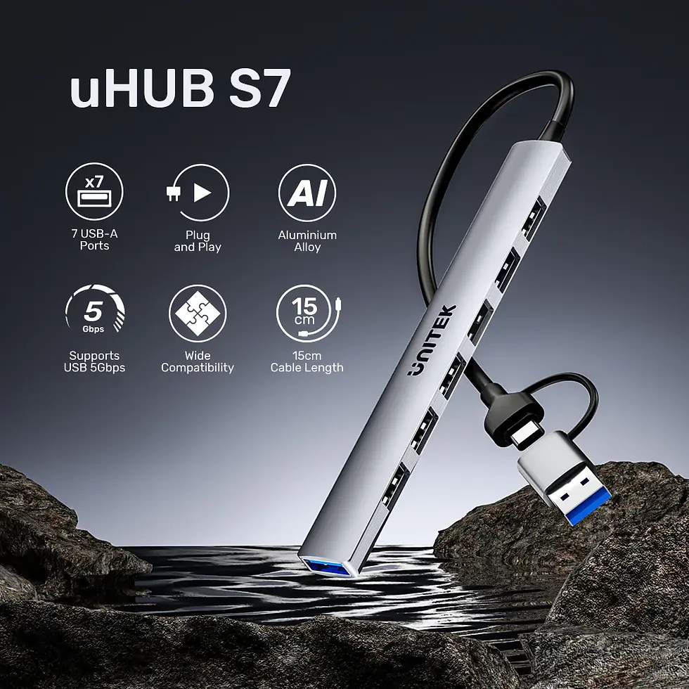 Miniature : HUB UHUB S7 7 EN 1 5 GBIT/S AVEC 7 PORTS USB-A UNITEK