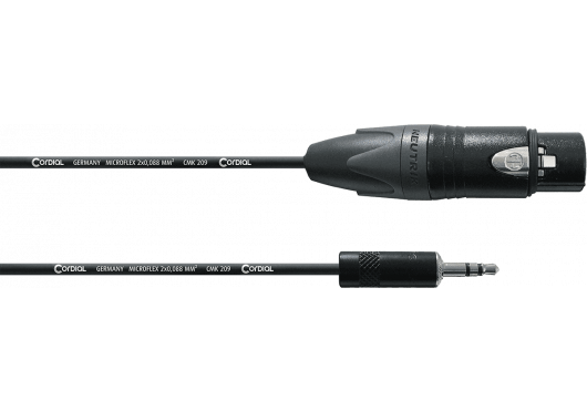 CORDIAL CABLE AUDIO ASYMETRIQUE XLR FEMELLE / MINI JACK STÉRÉO 1,5M