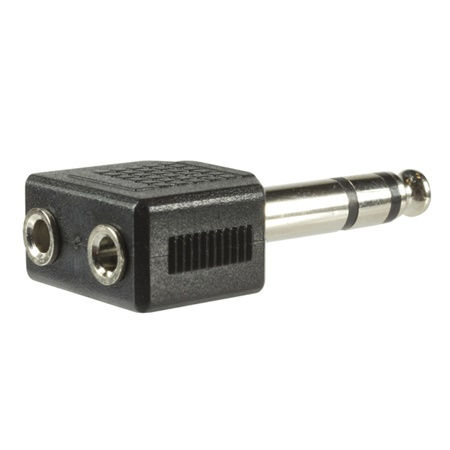 Miniature : ADAPTATEUR JACK 6.35 STEREO MALE - DOUBLE MINIJACK 3.5 FEMELLE