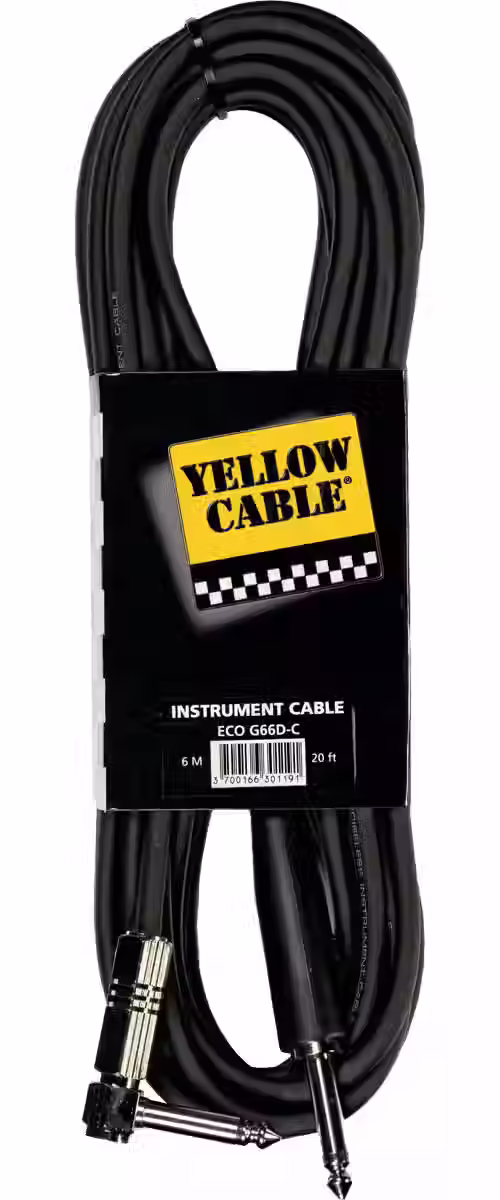 YELLOW CABLE CABLE JACK VERS JACK MONO COUDÉ 6M
