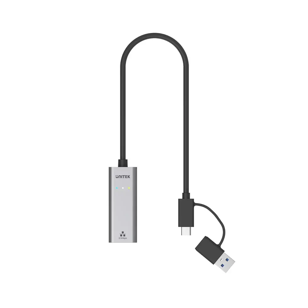 Miniature : ADAPTATEUR HYBRIDE USB-C/USB-A VERS GIGABIT ETHERNET 2,5 G UNITEK