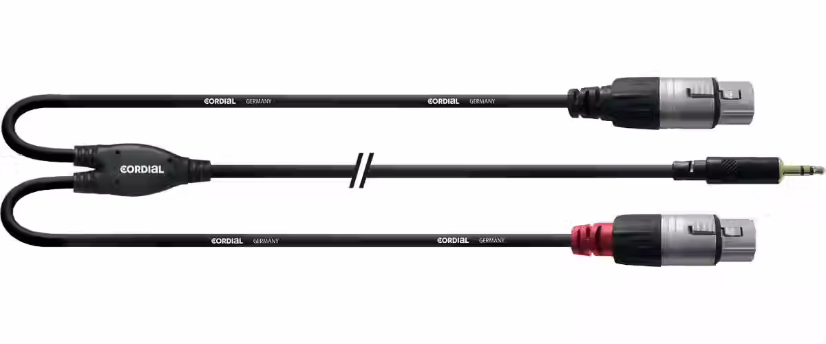 CORDIAL CABLE Y BRETELLE MINIJACK STÉRÉO/2 XLR FEMELLES 3M