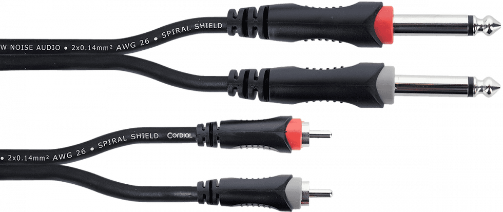 Cordial Cable audio double jack mono - RCA 1,5 m