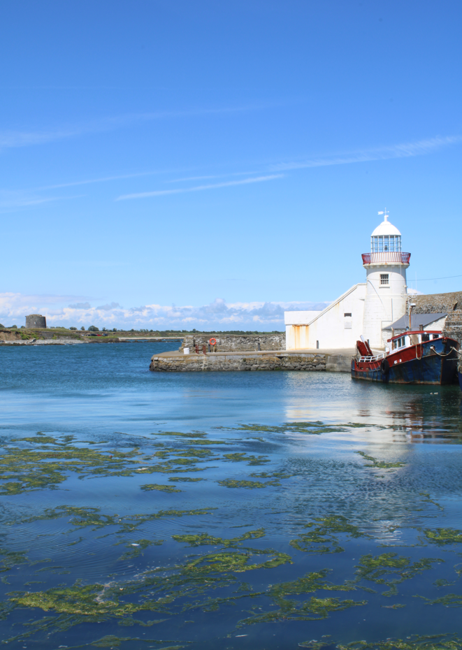 Thumbnail: The Blue Haven: Balbriggan Lighthouse (Signed A3) – Studio Edition