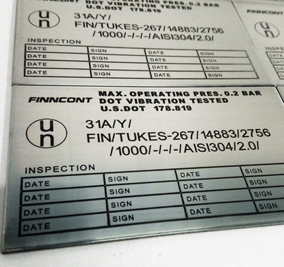 Engraved Stainless Steel Information Plates and Machinery Fascias