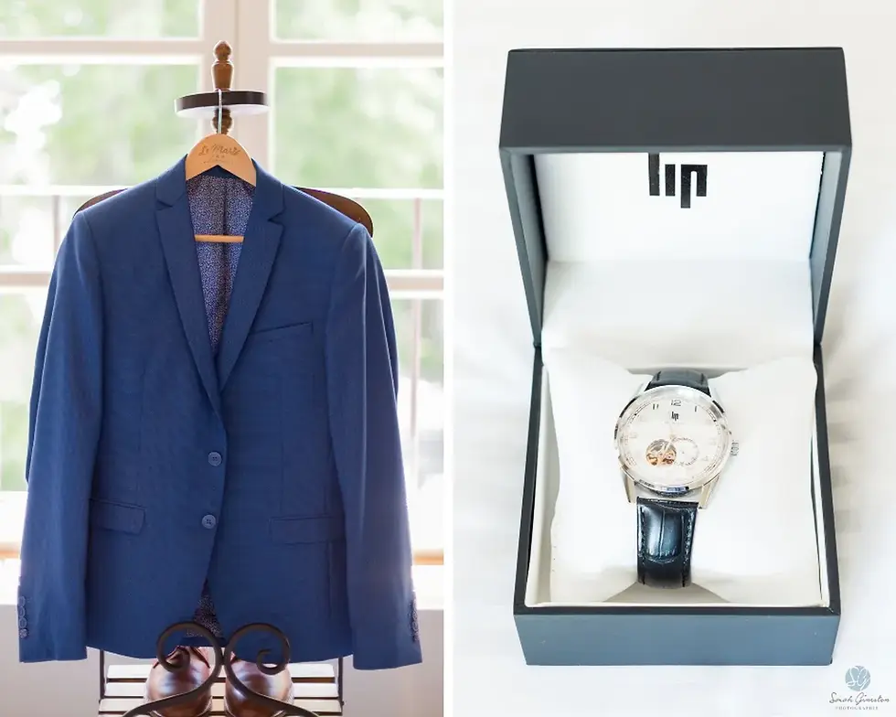 Photographe mariage Savoie – détail costume montre marié préparatifs