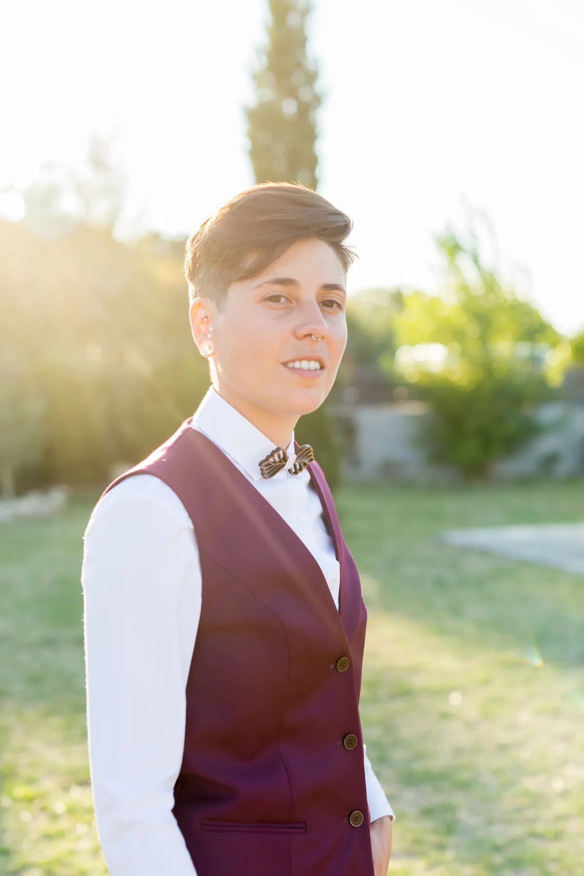 Photo mariage Savoie – portrait mariée golden hour