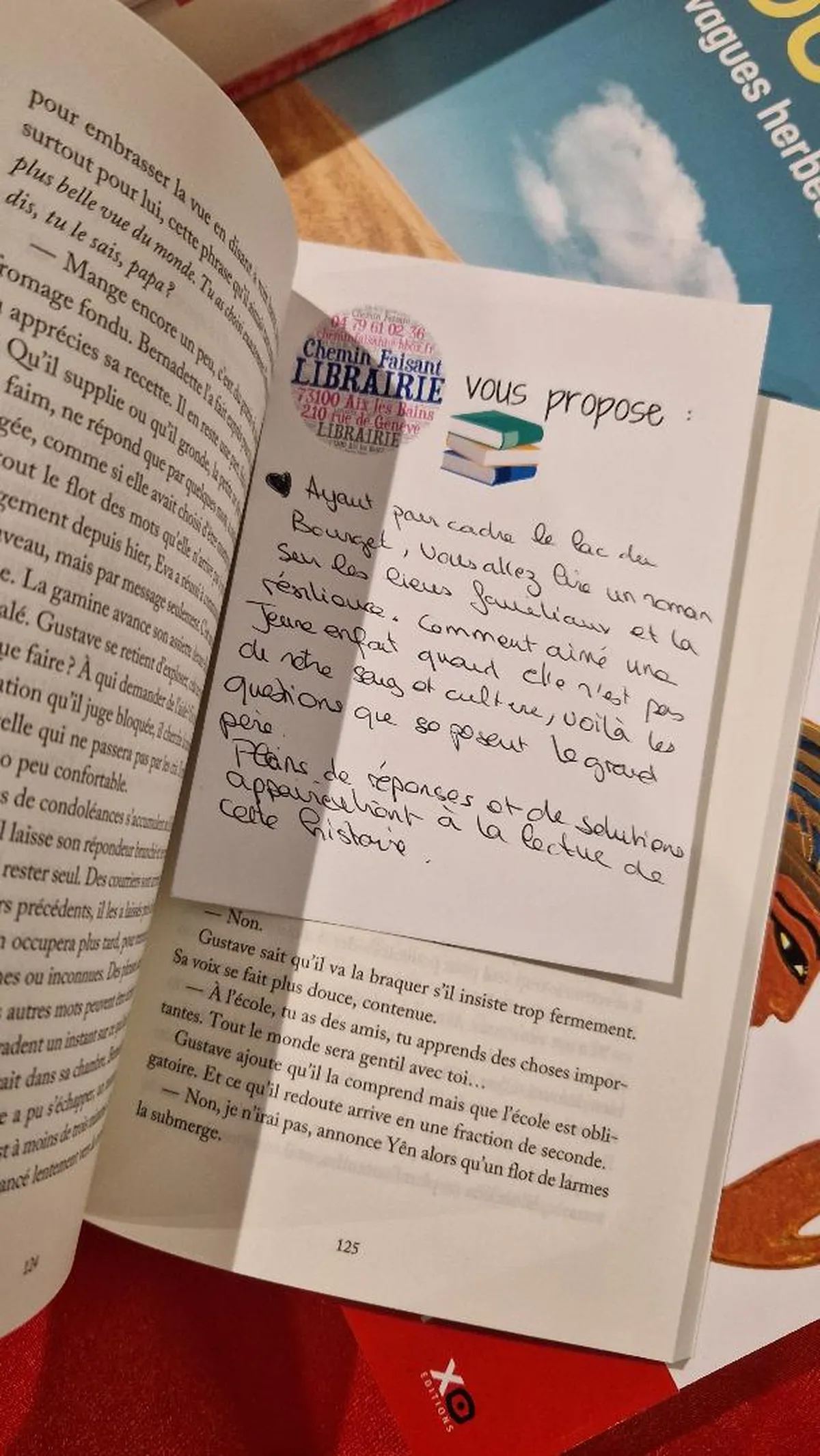 petit mot "coup de cœur" d'une libraire dans le livre “Tout le ciel est nécessaire” de Brigitte Hache, publié chez Eyrolles