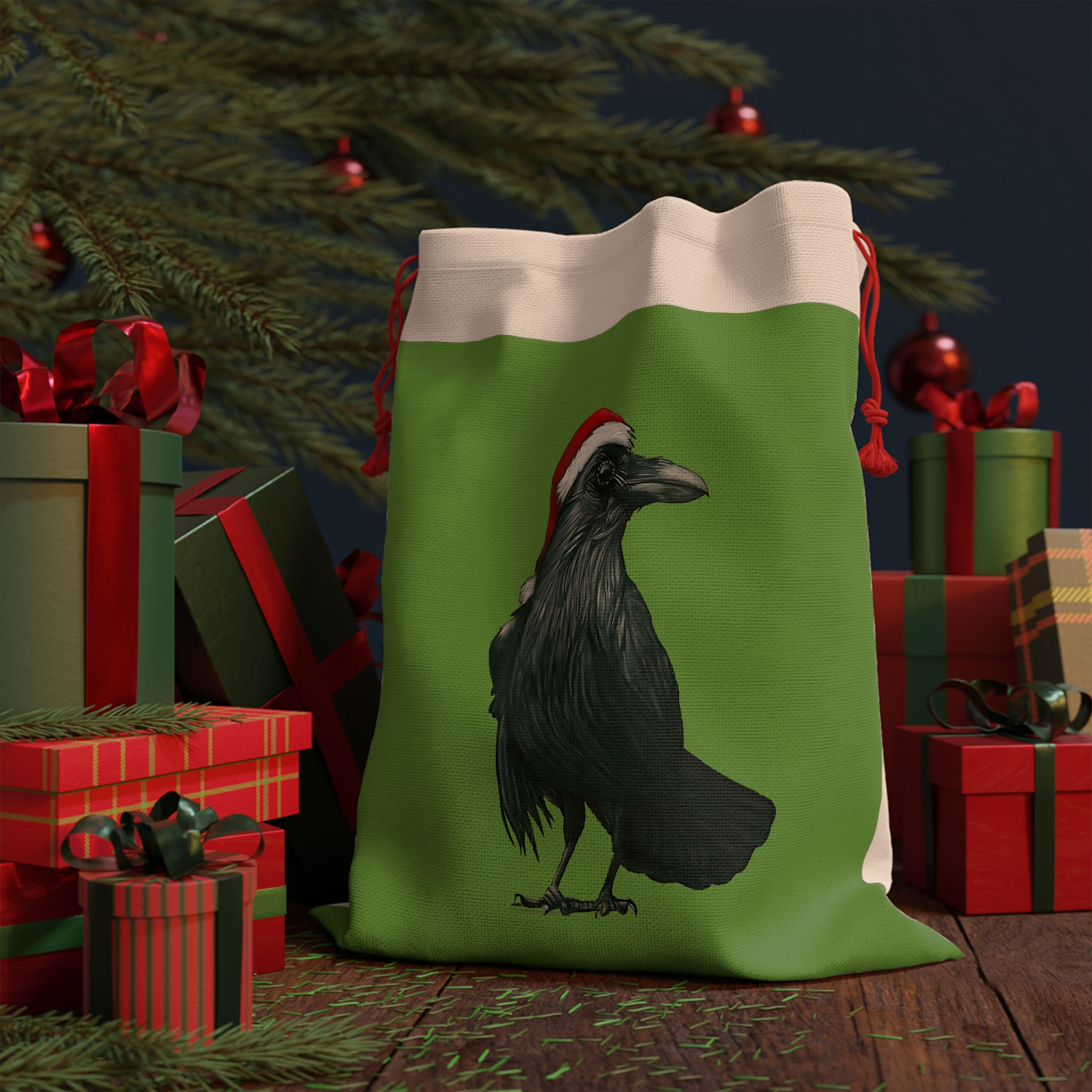 Santa Crow Gift Bag