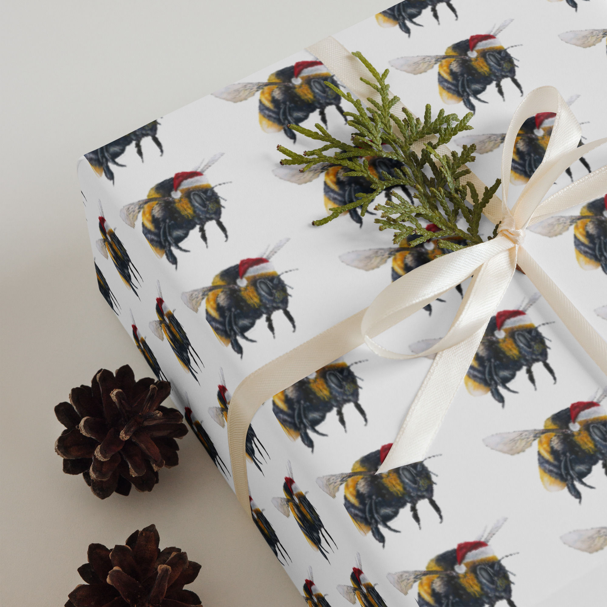 Bee Christmas Wrapping Paper