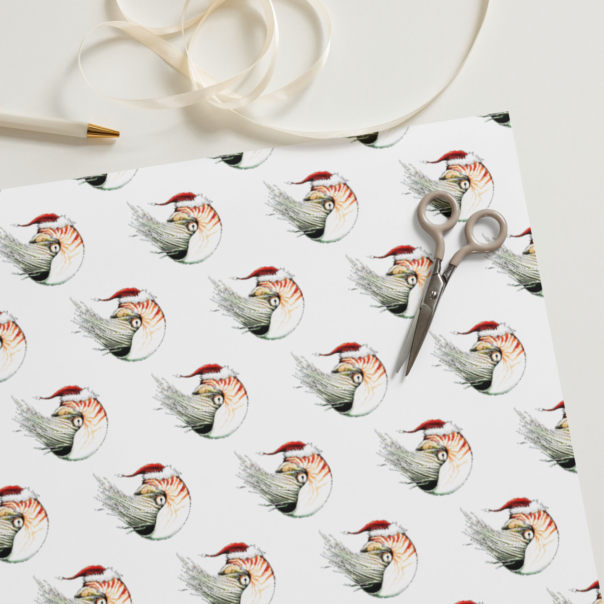 Nautilus Christmas Wrapping Paper 