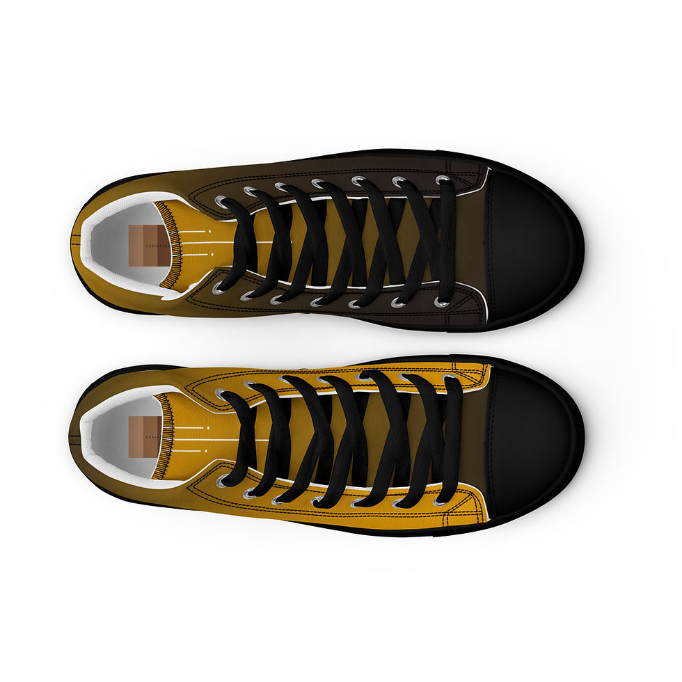 Thumbnail: (HBCUΘ)Black 'n Gold Men’s high top canvas shoes