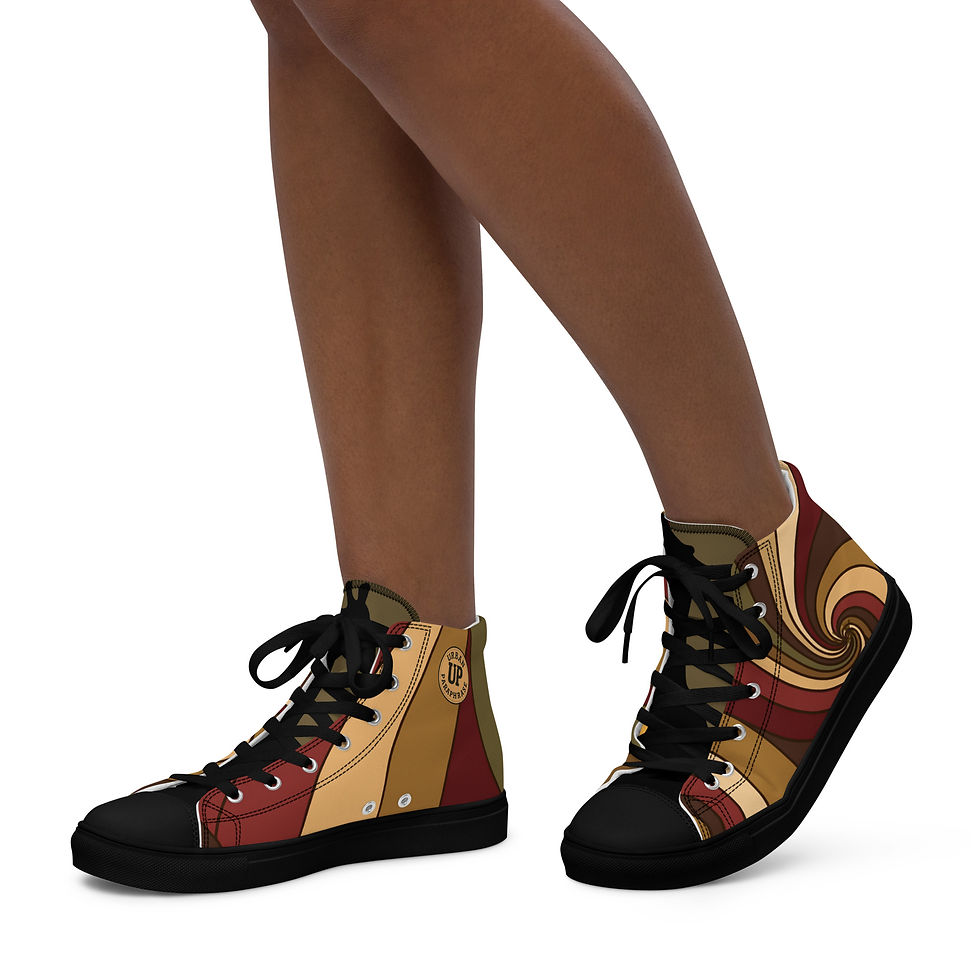 Thumbnail: Fibonacci Women’s high top canvas shoes
