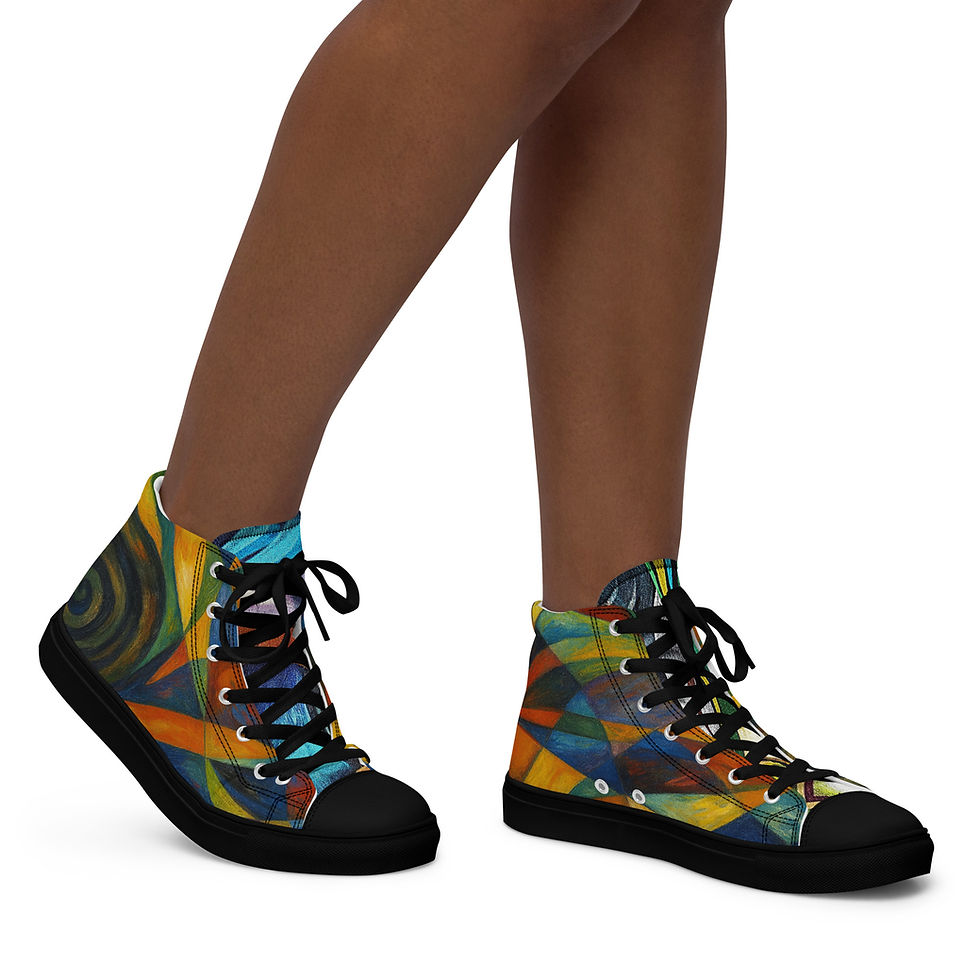 Thumbnail: Dark Colorful Women’s high top canvas shoes
