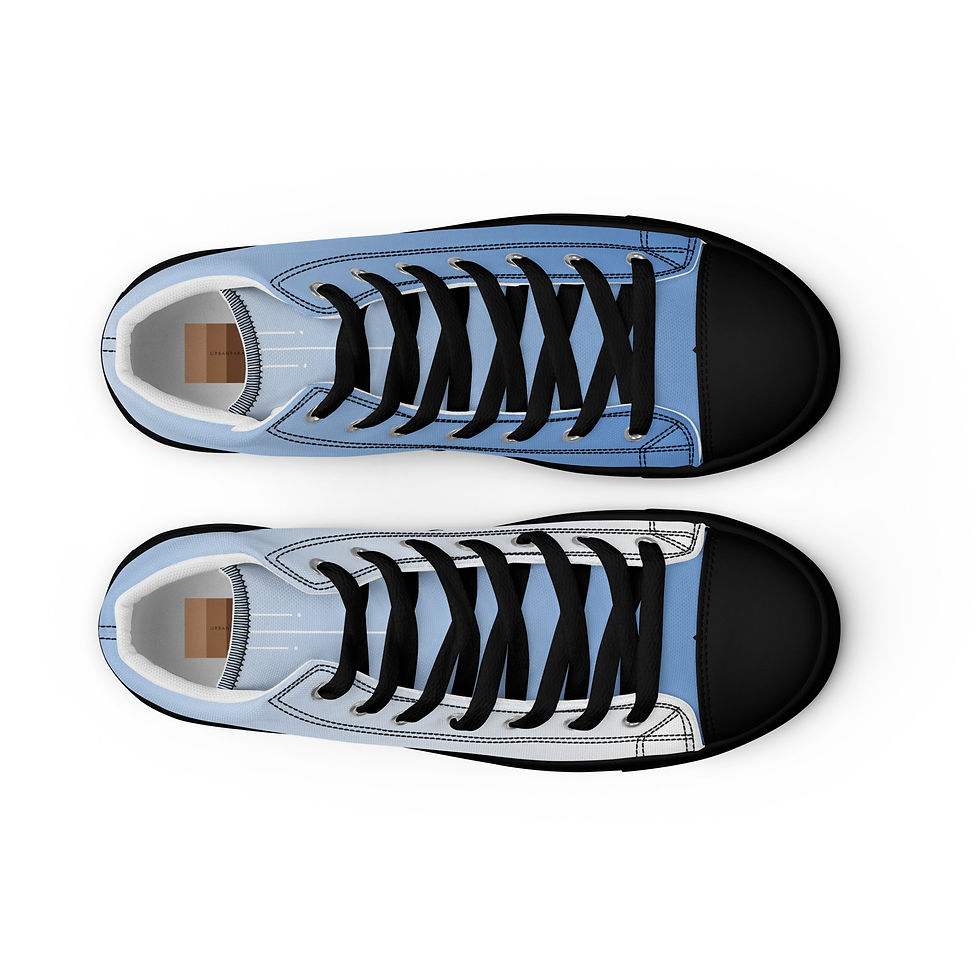 Thumbnail: Royal Blue 'n White (fade) Women’s high top canvas shoes