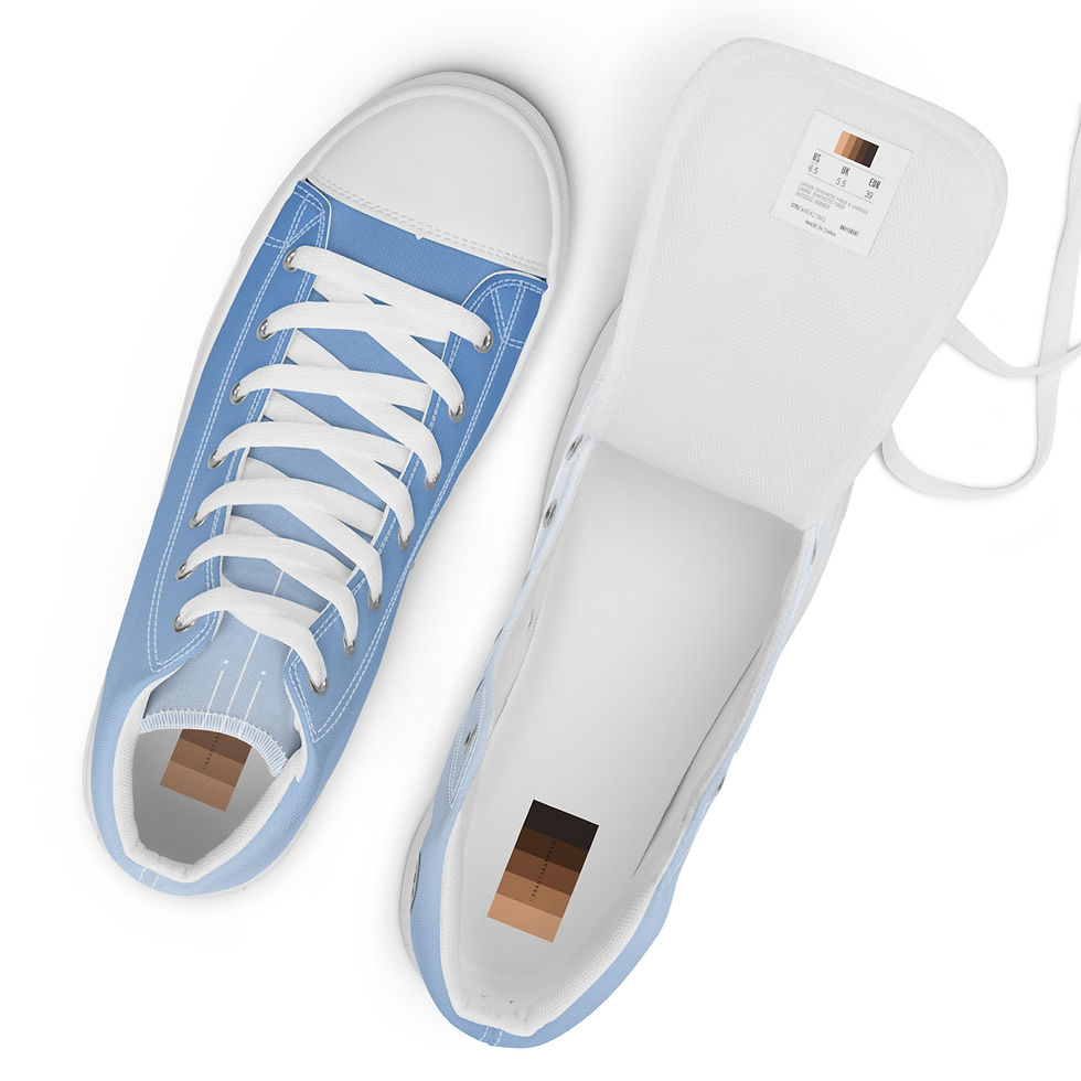 Thumbnail: Royal Blue 'n White (fade) Women’s high top canvas shoes