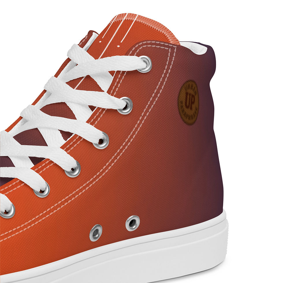 Thumbnail: Orange 'n Blue (fade) Women’s high top canvas shoes
