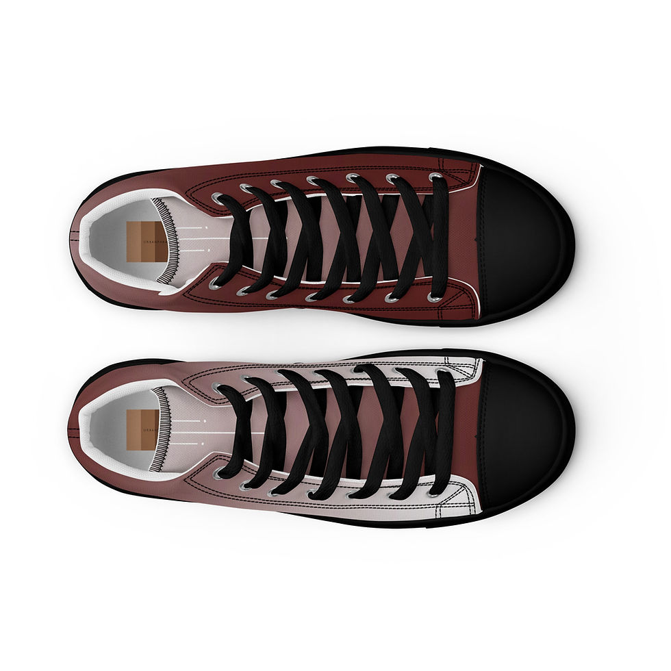 Thumbnail: Maroon 'n White (fade) Men’s high top canvas shoes