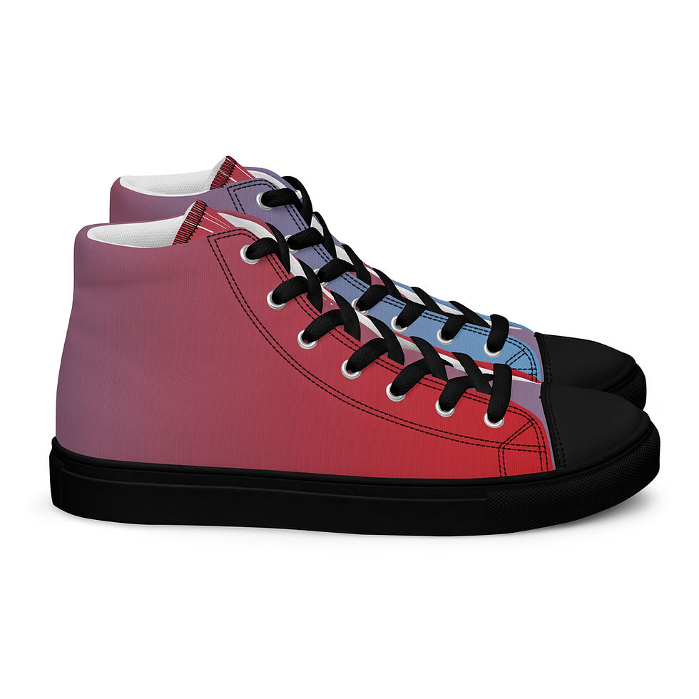 Thumbnail: Red 'n Columbia (fade) Men’s high top canvas shoes
