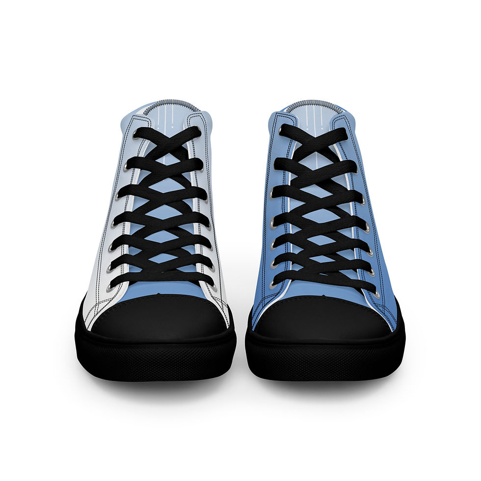 Thumbnail: Royal Blue 'n White (fade) Men’s high top canvas shoes