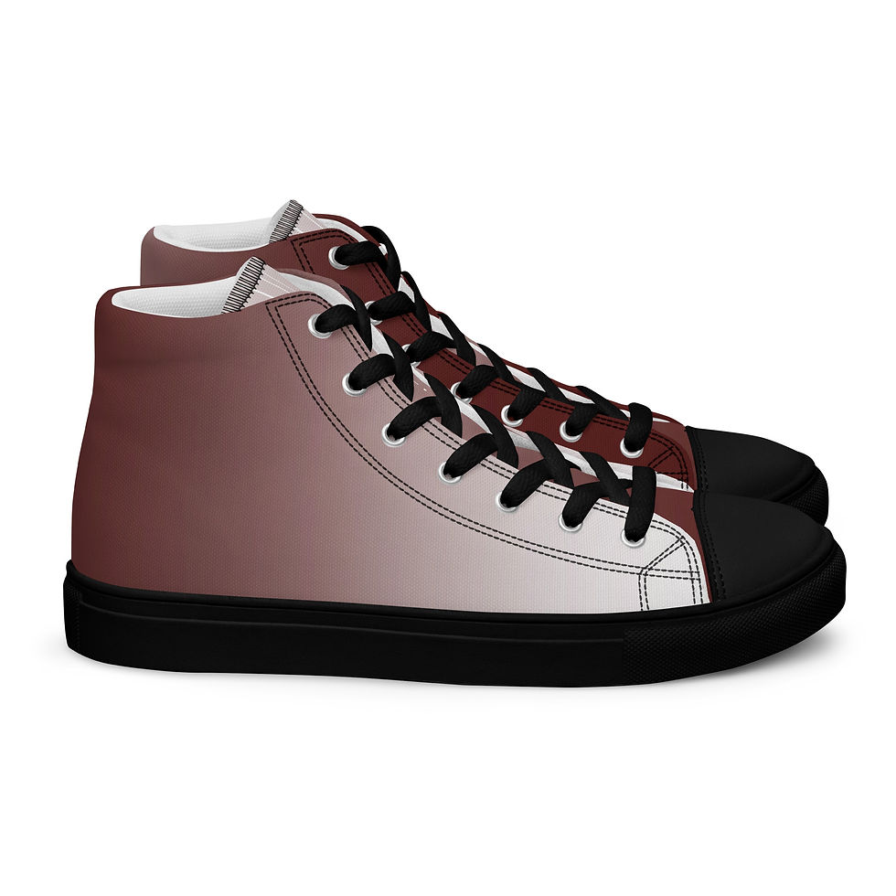 Thumbnail: Maroon 'n White (fade) Men’s high top canvas shoes