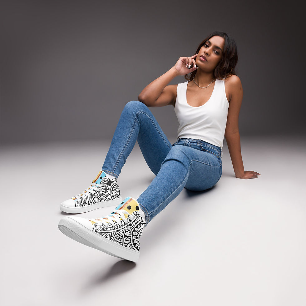 Thumbnail: TRIBL Women’s high top canvas shoes