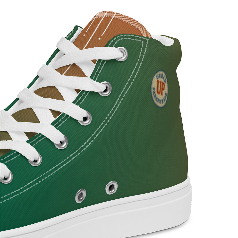 Thumbnail: Orange 'n Green (fade) Men’s high top canvas shoes