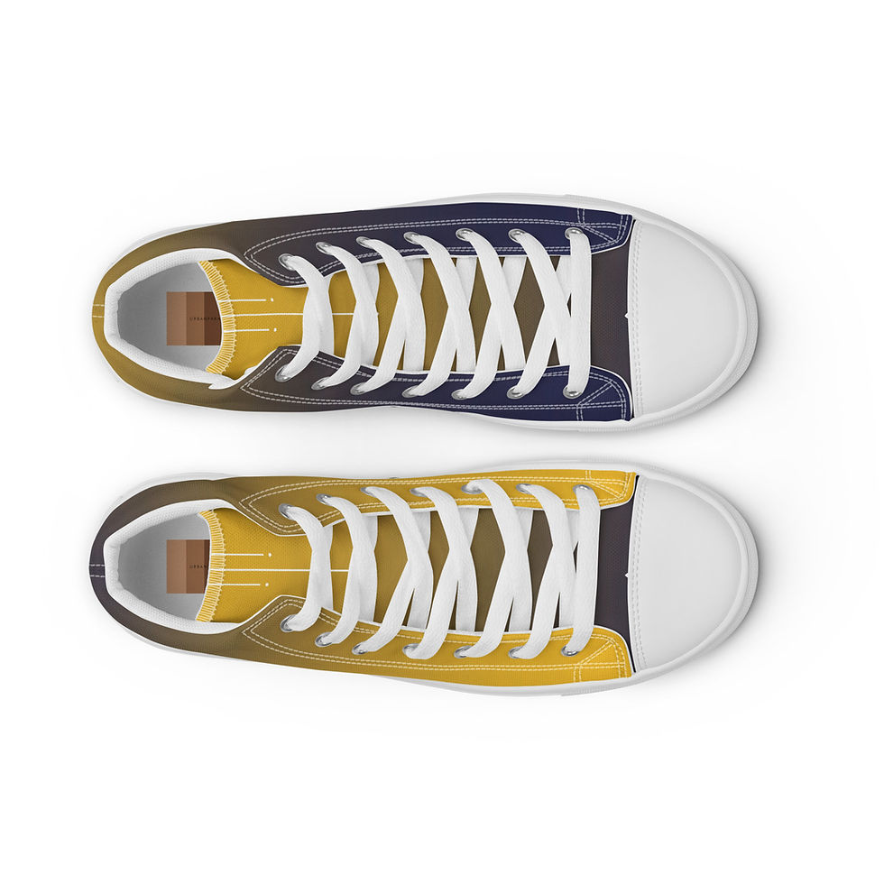 Thumbnail: Blue 'n Gold (fade) Women’s high top canvas shoes