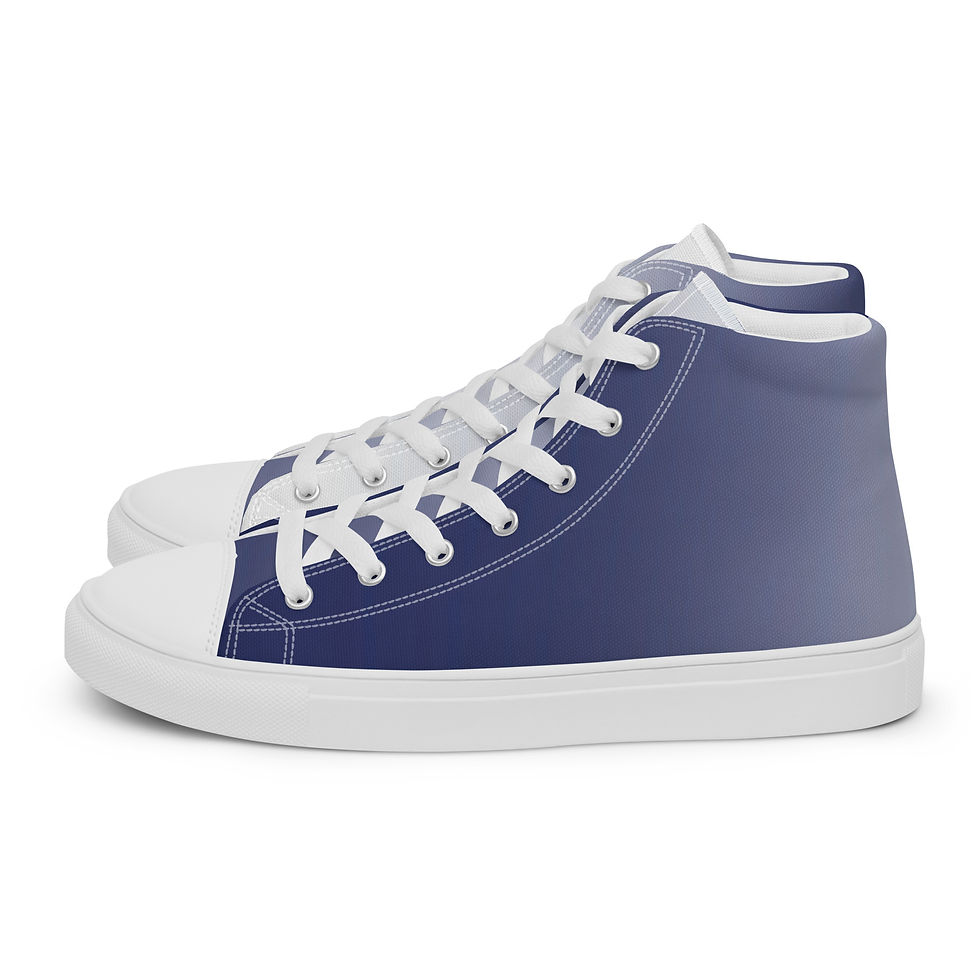 Thumbnail: (HBCUΘ)Royal Blue 'n White Women’s high top canvas shoes