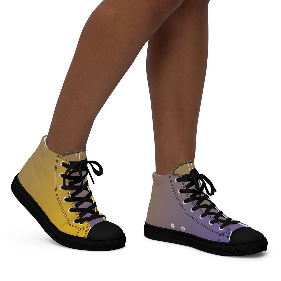 Thumbnail: Purple 'n Gold (fade) Women’s high top canvas shoes