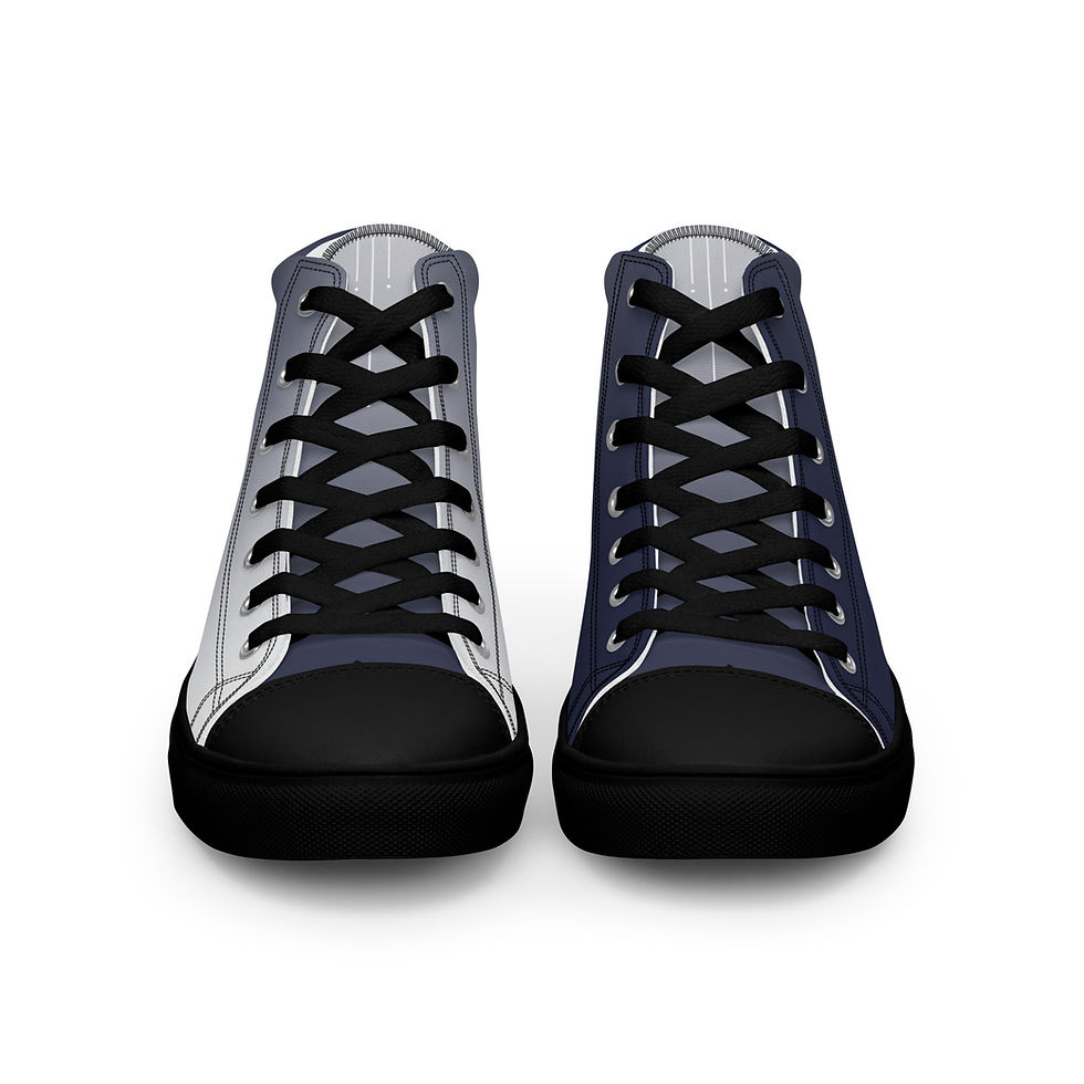 Thumbnail: Navy 'n White (fade) Men’s high top canvas shoes