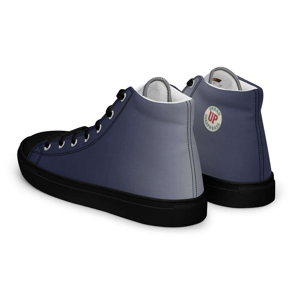 Thumbnail: Navy 'n White (fade) Men’s high top canvas shoes