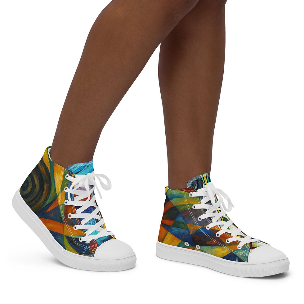 Thumbnail: Dark Colorful Women’s high top canvas shoes