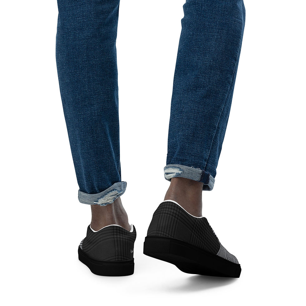 Thumbnail: Two-Tone Plaid Men’s slip-on canvas shoes