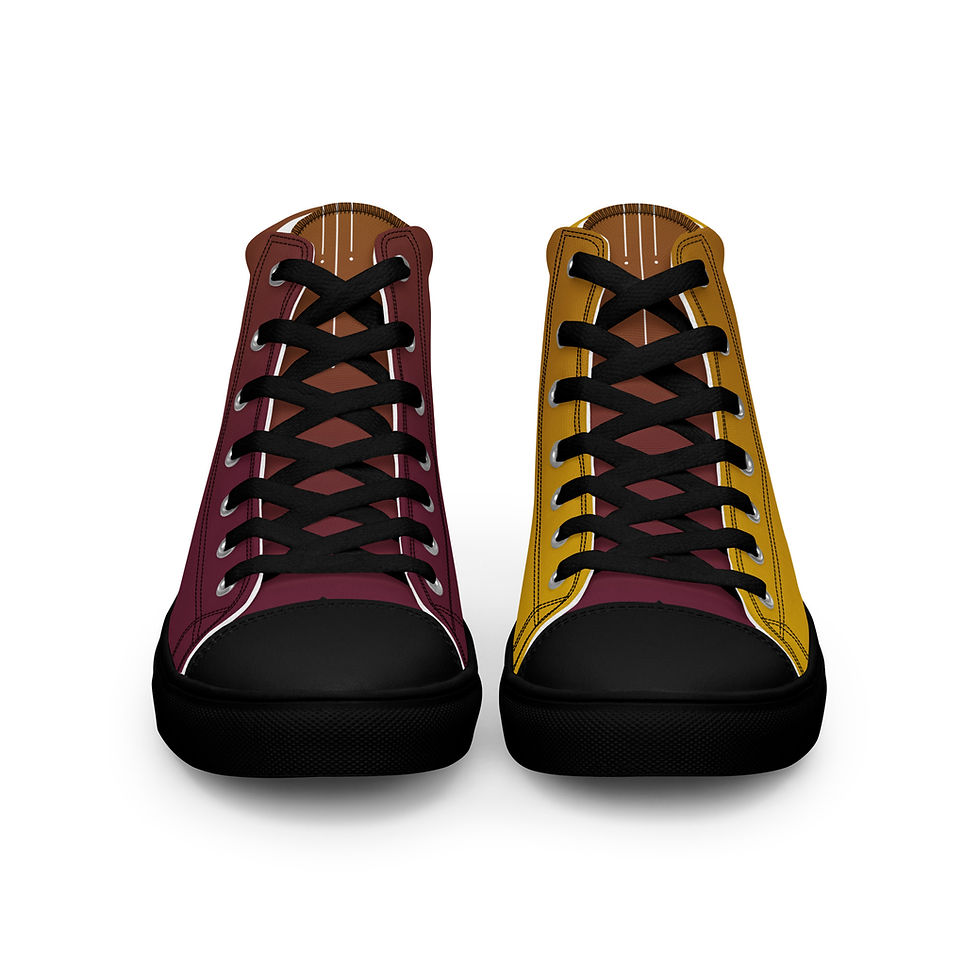 Thumbnail: Maroon 'n Gold (fade) Women’s high top canvas shoes