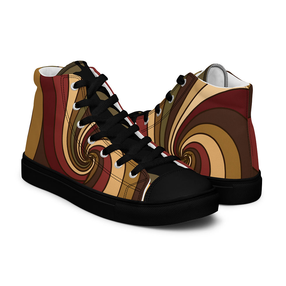 Thumbnail: Fibonacci Women’s high top canvas shoes