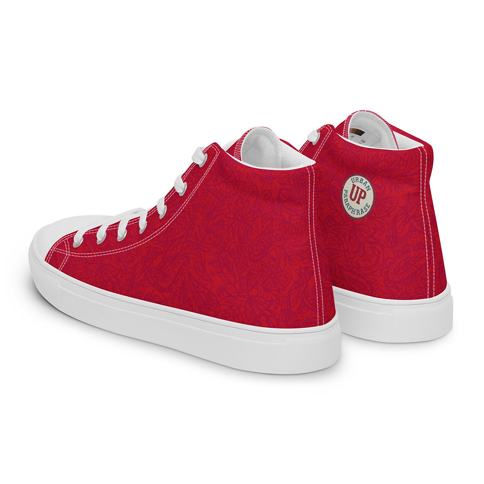 Thumbnail: Red Alert Men’s high top canvas shoes