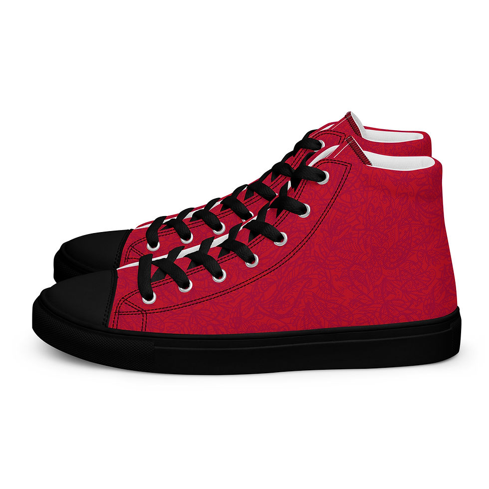Thumbnail: Red Alert Men’s high top canvas shoes