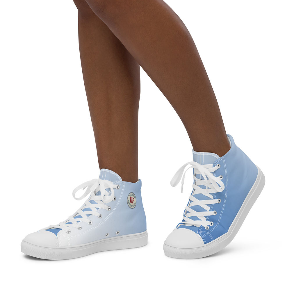 Thumbnail: Royal Blue 'n White (fade) Women’s high top canvas shoes