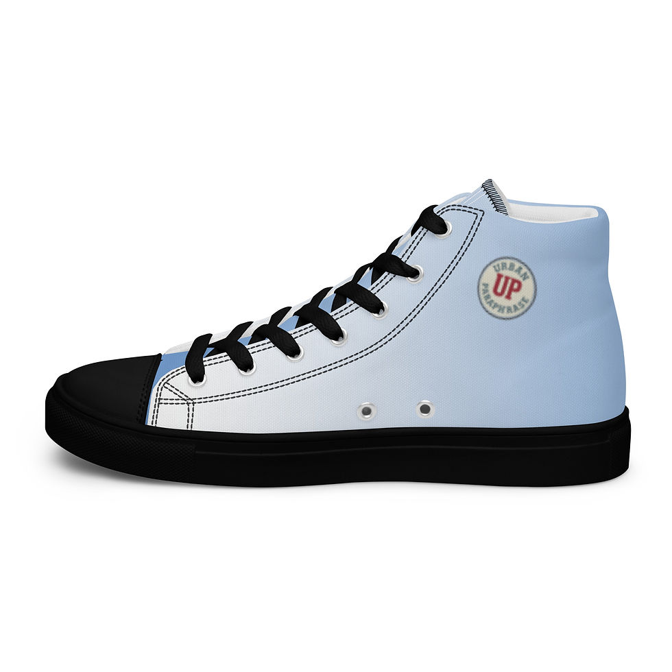 Thumbnail: Royal Blue 'n White (fade) Women’s high top canvas shoes