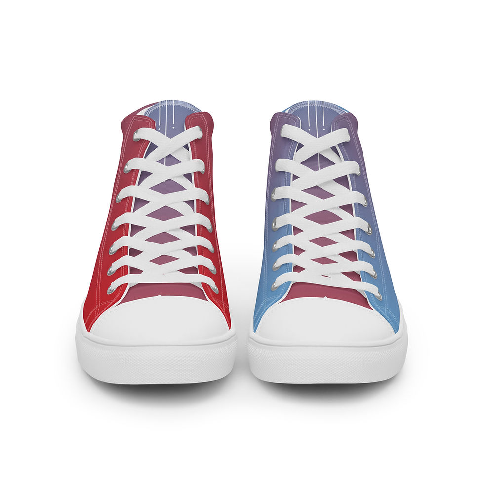 Thumbnail: Red 'n Columbia (fade) Women’s high top canvas shoes