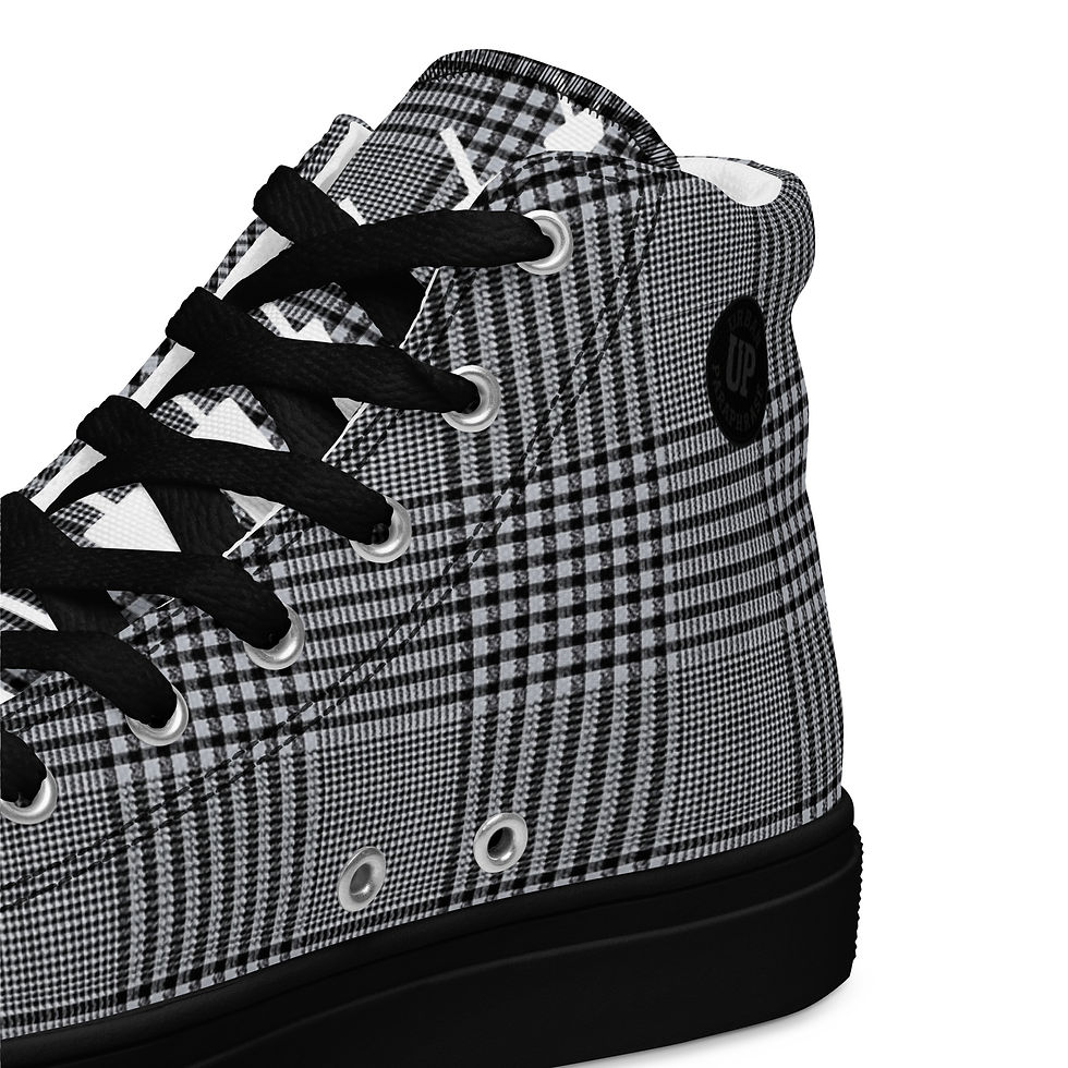 Thumbnail: P-Keyz Plaid Men’s high top canvas shoes