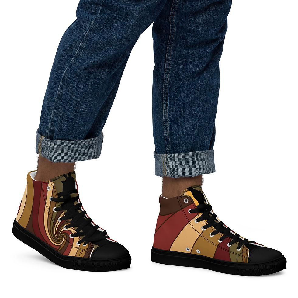 Thumbnail: Fibonacci Men’s high top canvas shoes