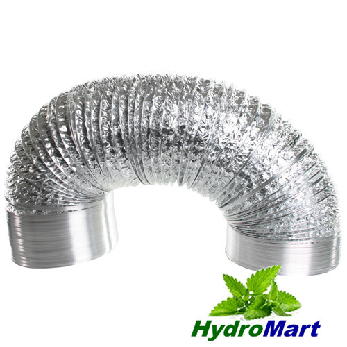 DUCTING 6" x 6m FLEXIBLE LIGHT PROOF ALUMINIUM SILVER DUCT GROW TENT