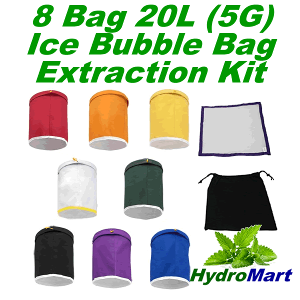 8  X 5 GALLON (20L) BUBBLE BAGS FILTRATION HERBAL ICE EXTRACTION KIT SET