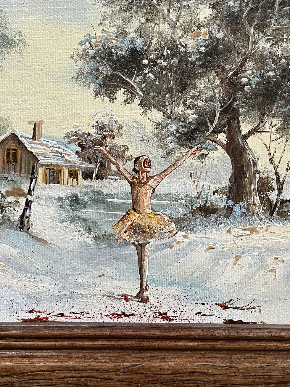 Thumbnail: 'Dance of the Sugarplum Fairy' - Original Oil on Found Art by Dave Pollot