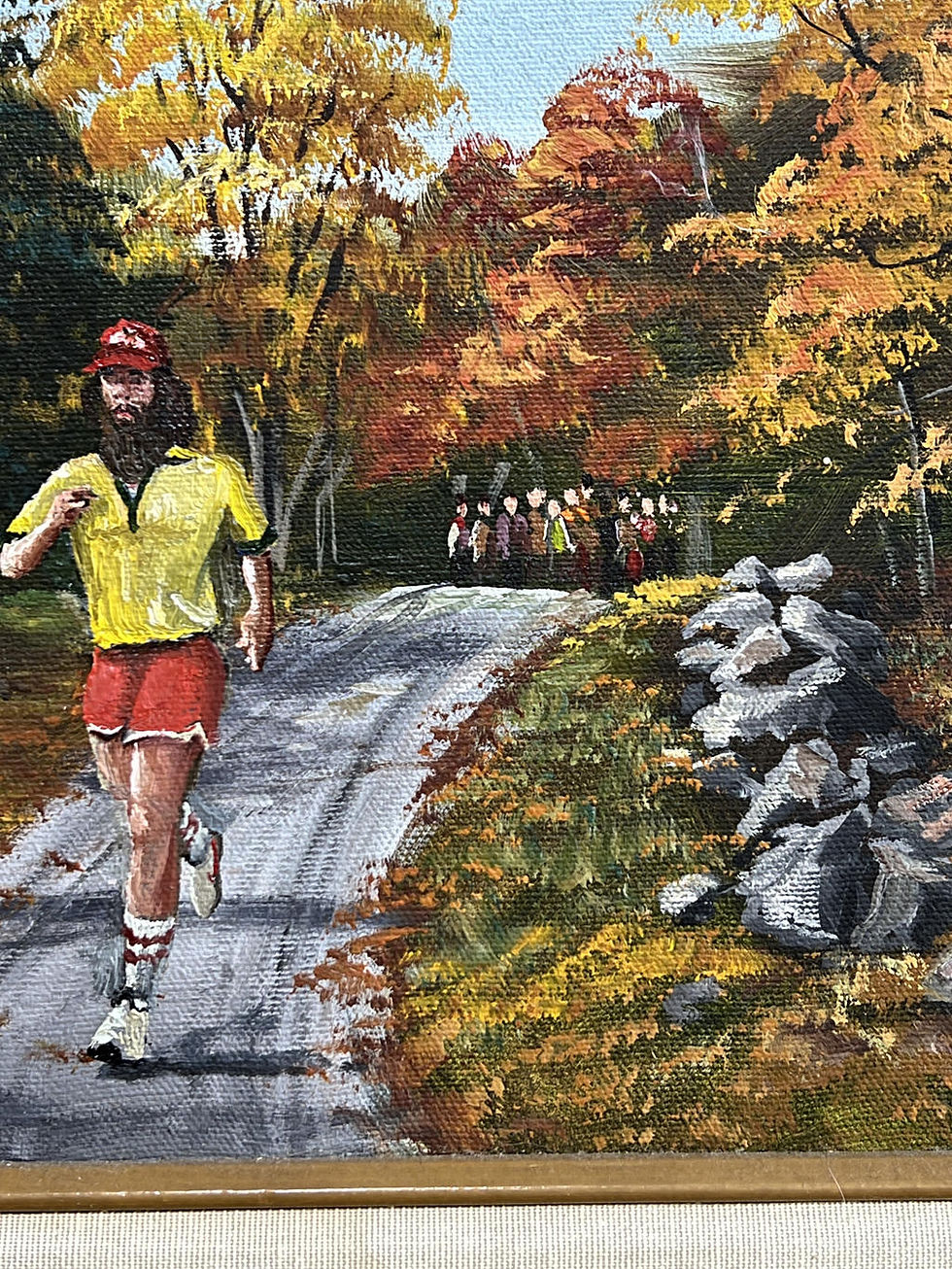 Thumbnail: 'Run' - Original Oil on Found Art by Dave Pollot