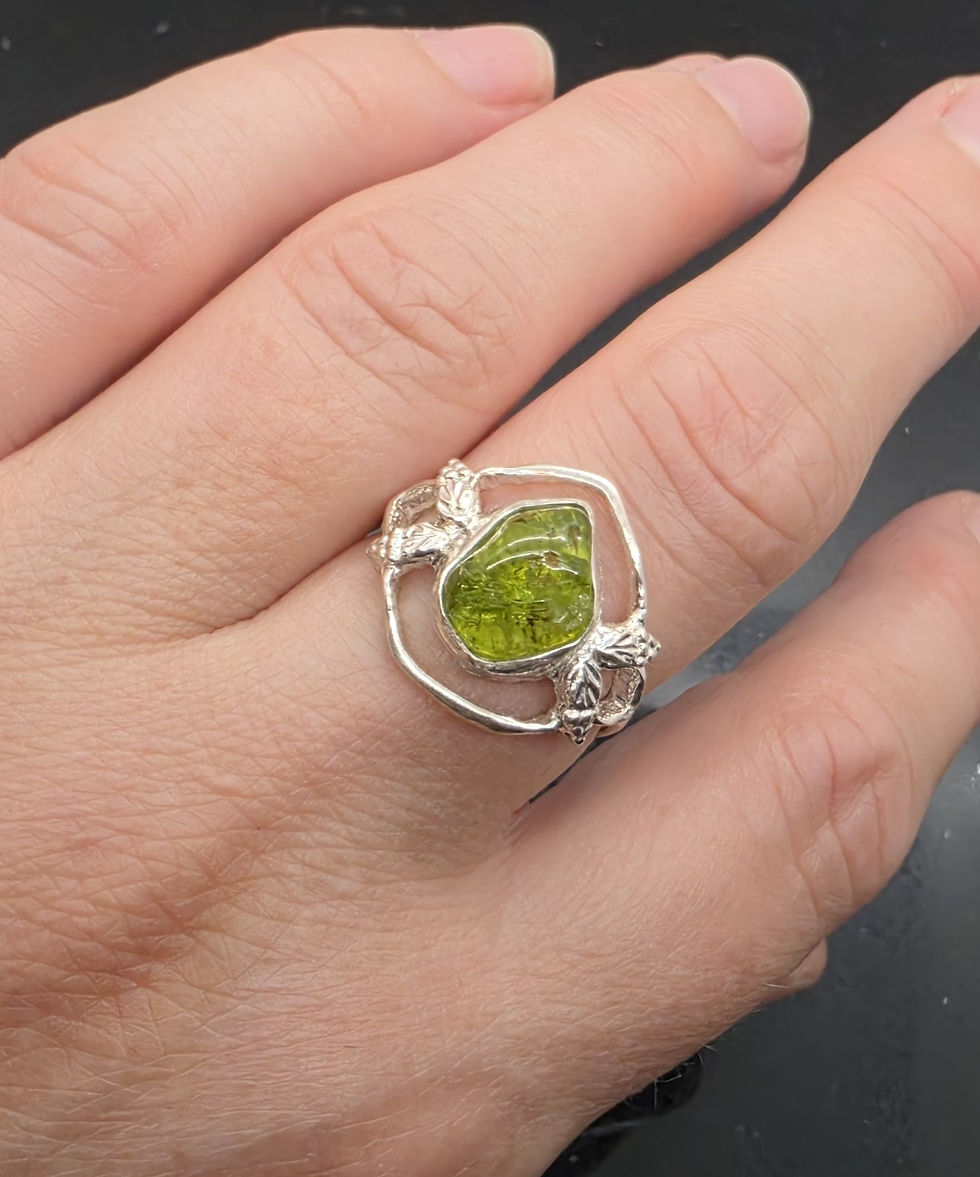 Thumbnail: Raw Peridot Ring